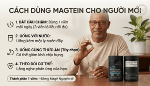 Cách dùng Magtein Magnesium L-Threonate của Mỹ cho người mới